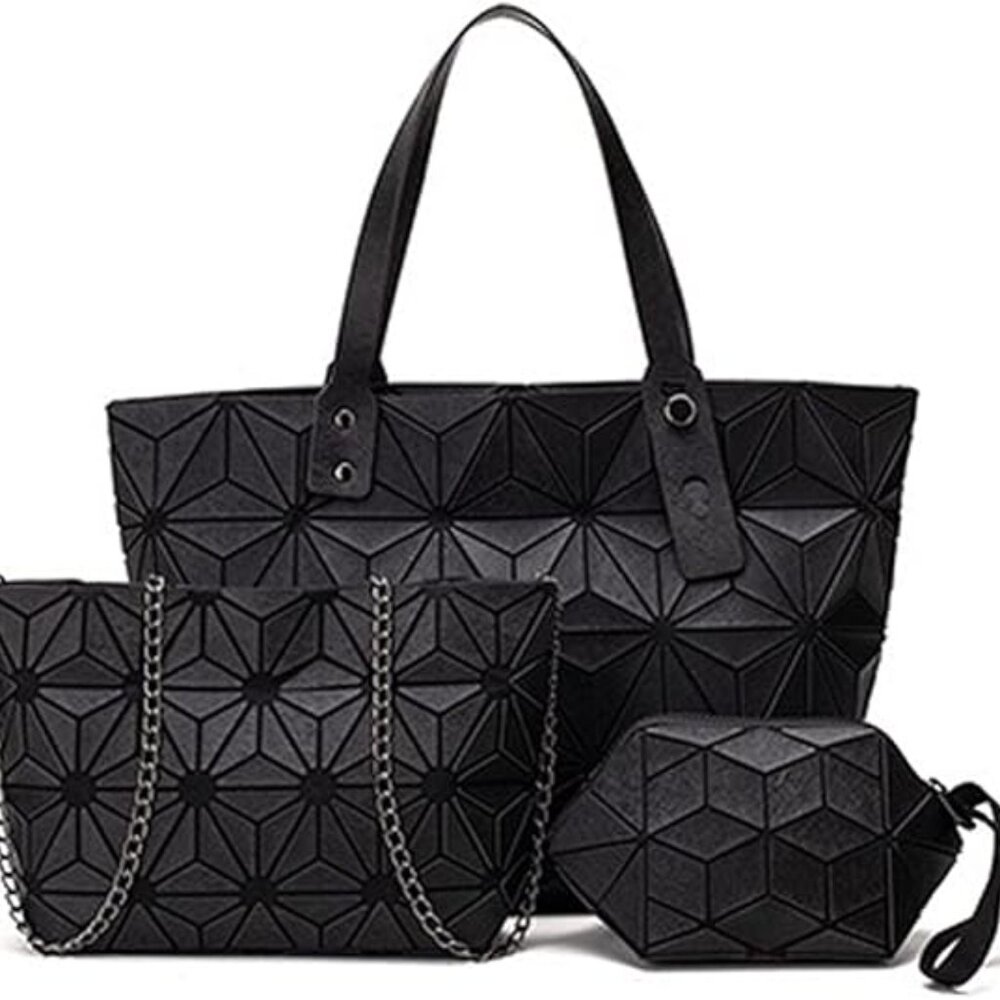Lucent Geometric Prism Tote Set